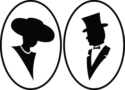 Creative man and woman silhouettes vector set 01 free – Over ...
