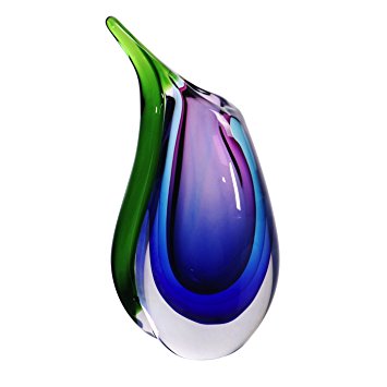 Amazon.com : Luxury Lane Hand Blown Multicolor Sommerso Teardrop ...