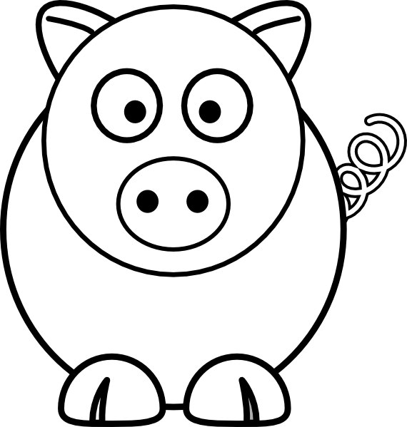 pig clipart black and white free - photo #27