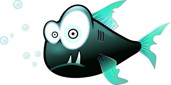 Cartoon Piranha Fish clip art Free Vector