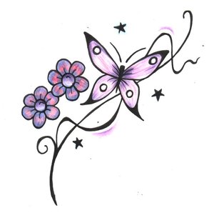 butterfly tattoo designs with swirls