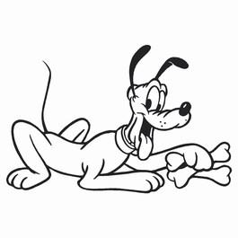 MICKEY MOUSE'S DOG PLUTO VINYL DECAL - Toons