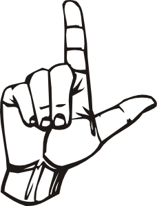 Sign Language L clip art Free Vector