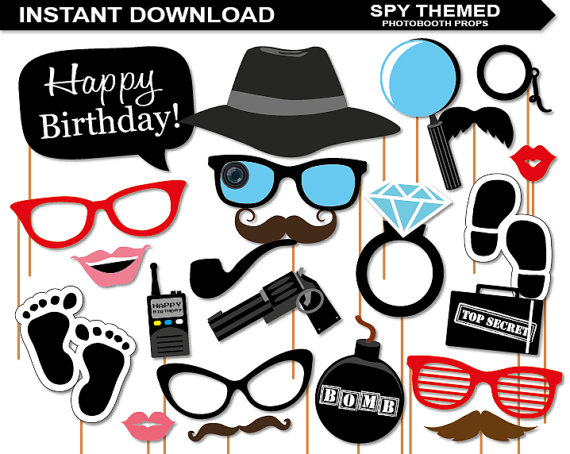INSTANT DOWNLOAD-Spying Photobooth Props Printable Pack -A ...
