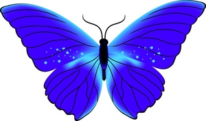 Free blue butterfly clipart