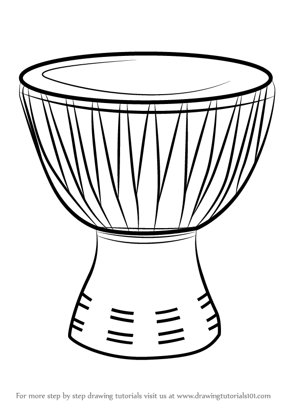Learn How to Draw an African Drum (Musical Instruments) Step by ...