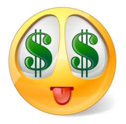 Easy Money Smiley - Facebook Symbols and Chat Emoticons