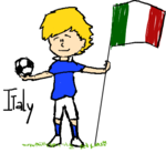 Italy: cartoon soccer player -