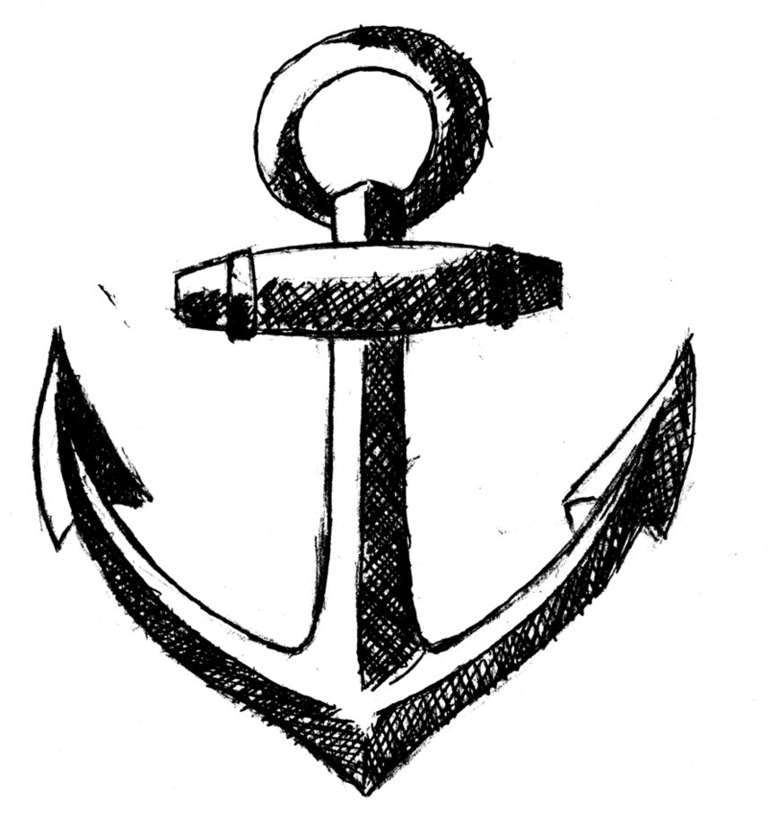 Black & White Anchor Tattoo | Tattoobite.