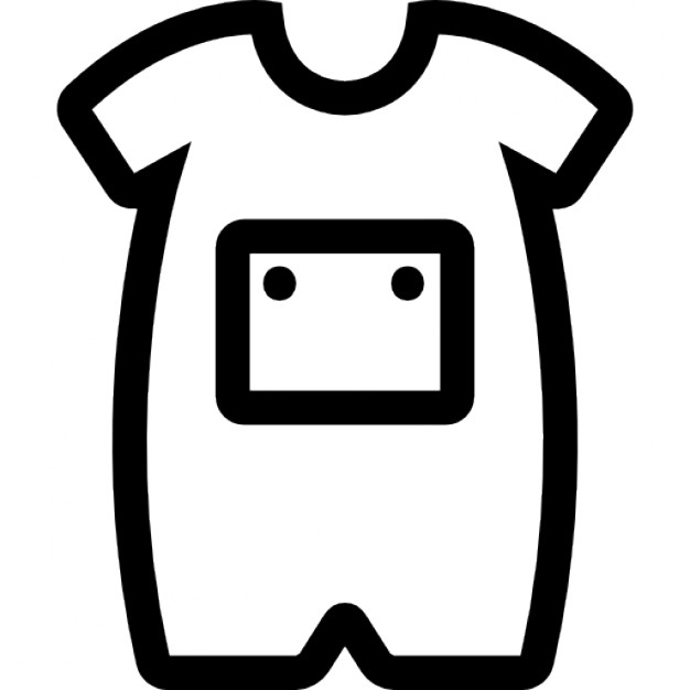 Baby onesie with front pocket outline Icons | Free Download