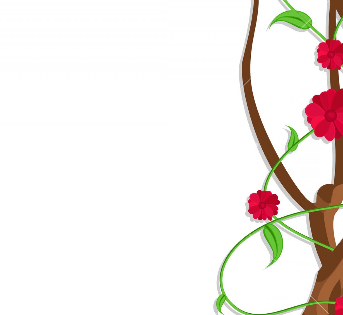 Excellent Flowers Branch Border Design Vector Draw | Vectory