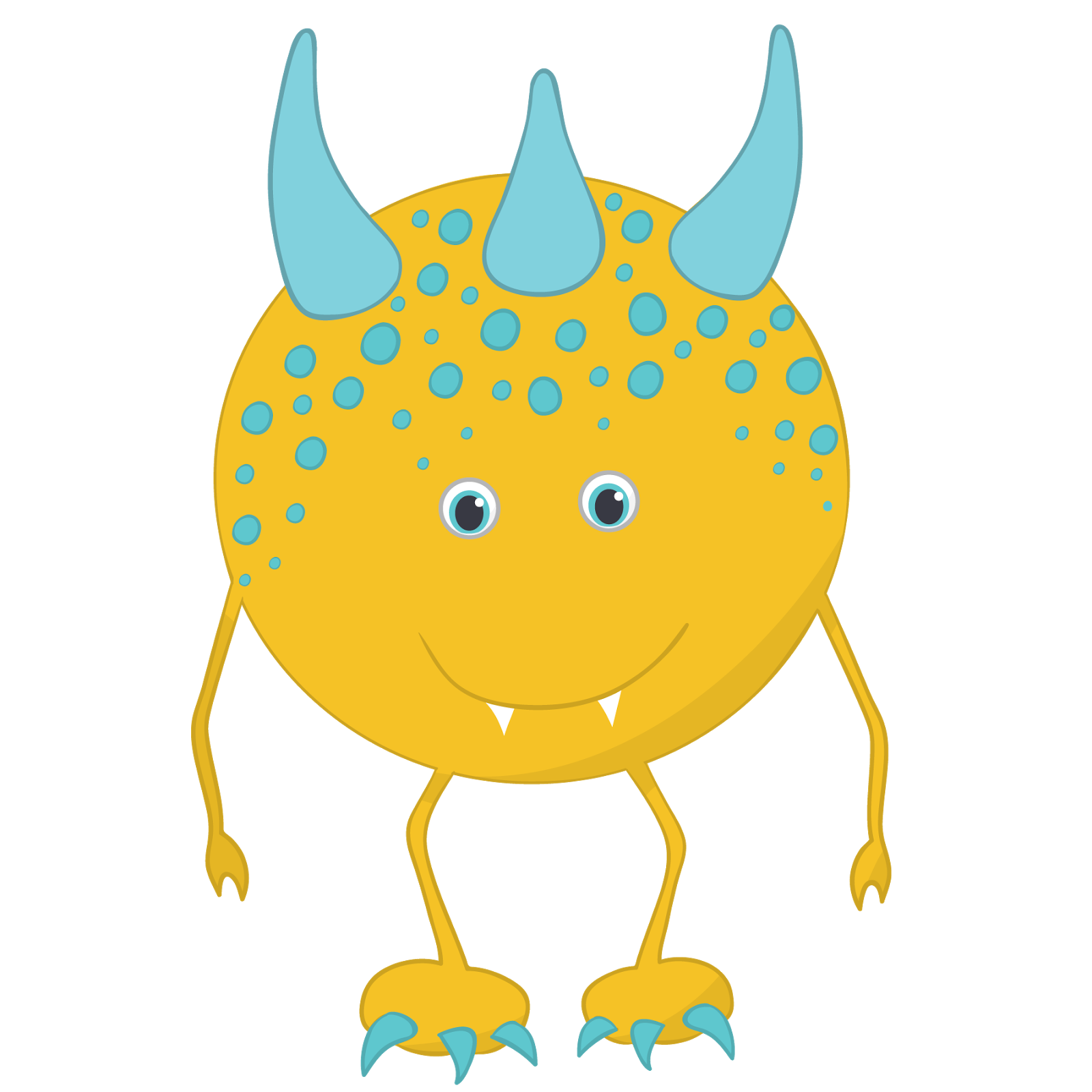 Cute football monster clipart