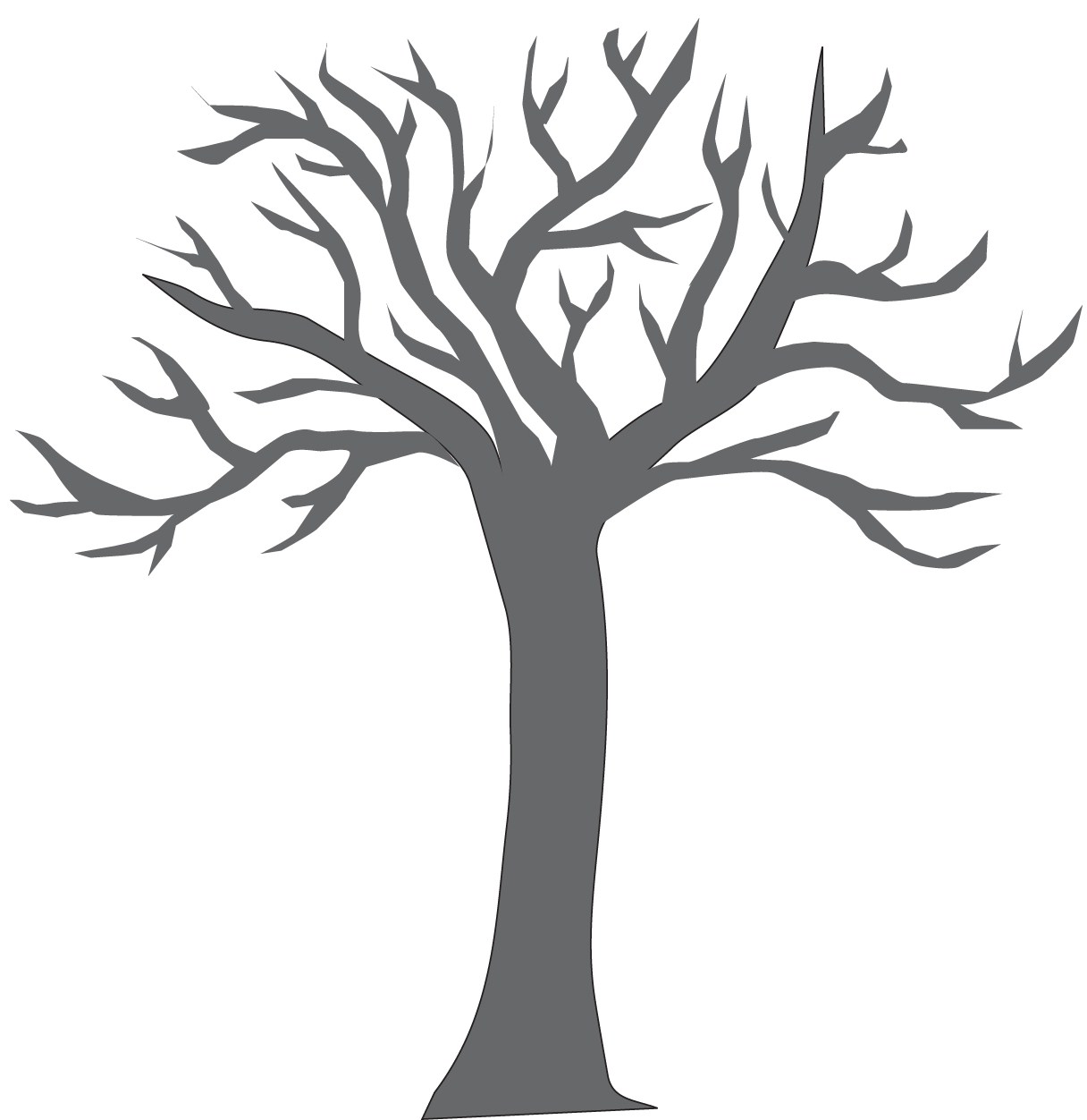 Best Photos of Bare Tree With Branches Coloring Page - Tree with ...