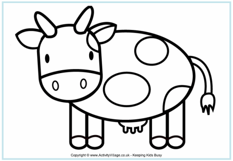 Cow Colouring Page For Kids