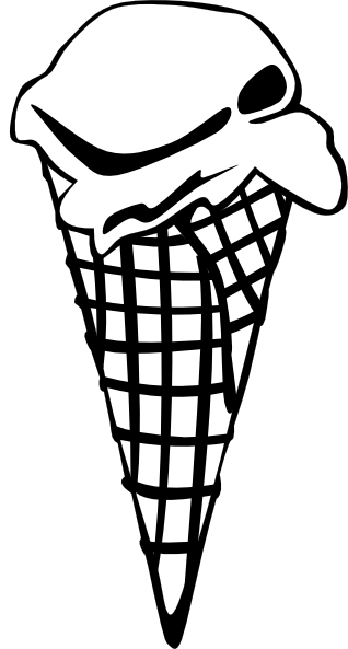 Ice Cream Bowl Clipart Black And White - Free ...