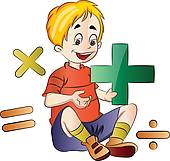 Boy studying math clipart