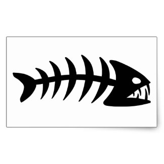 Fish Skeleton Stickers | Zazzle