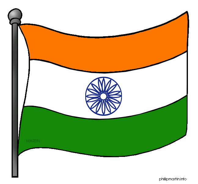 Indian flag clipart with stick