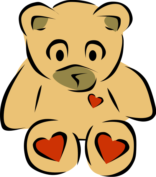 Teddy Bear with hearts Clipart, vector clip art online, royalty ...