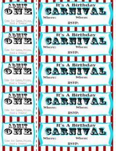 Carnival/Circus Birthday Party & Free Printables | Circu…