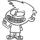 Cartoon Boy Braces (Black and - Free Clipart Images