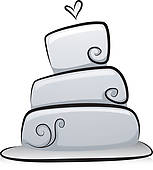 Black And White Wedding Cake Clip Art - Free ...