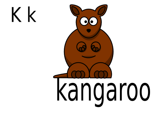 k for kangaroo animal SVG