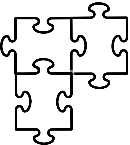 Puzzle pieces clipart black and white