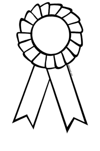 Award ribbon clipart black and white