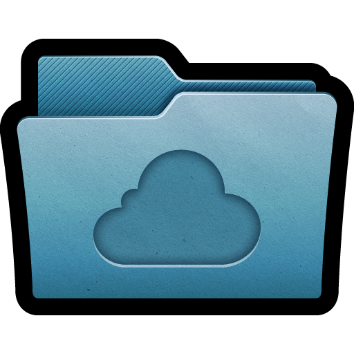 Blue Mac Folder Cloud Icon, PNG ClipArt Image