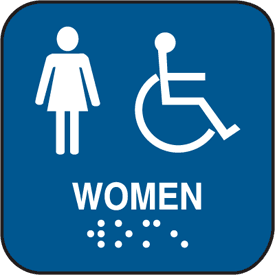 Women's Rest Room ADA Braille Signs from Seton.com, Stock items ...