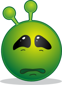 Smiley Green Alien Sad Clip Art - vector clip art ...