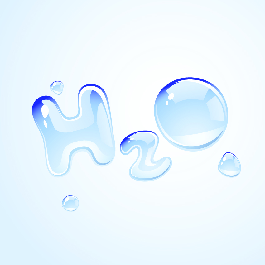 H2o shape of water droplets vector Free Vector