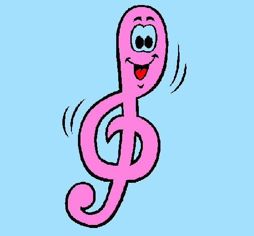 Colored page Treble clef painted by aurora4-