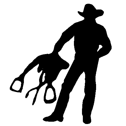 Cowboy w/ Saddle Decal - Custom Wall Graphics