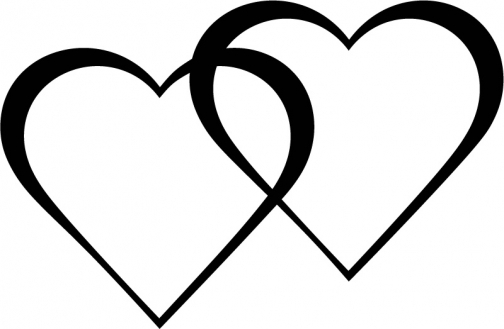 Two Heart Black And White Clipart