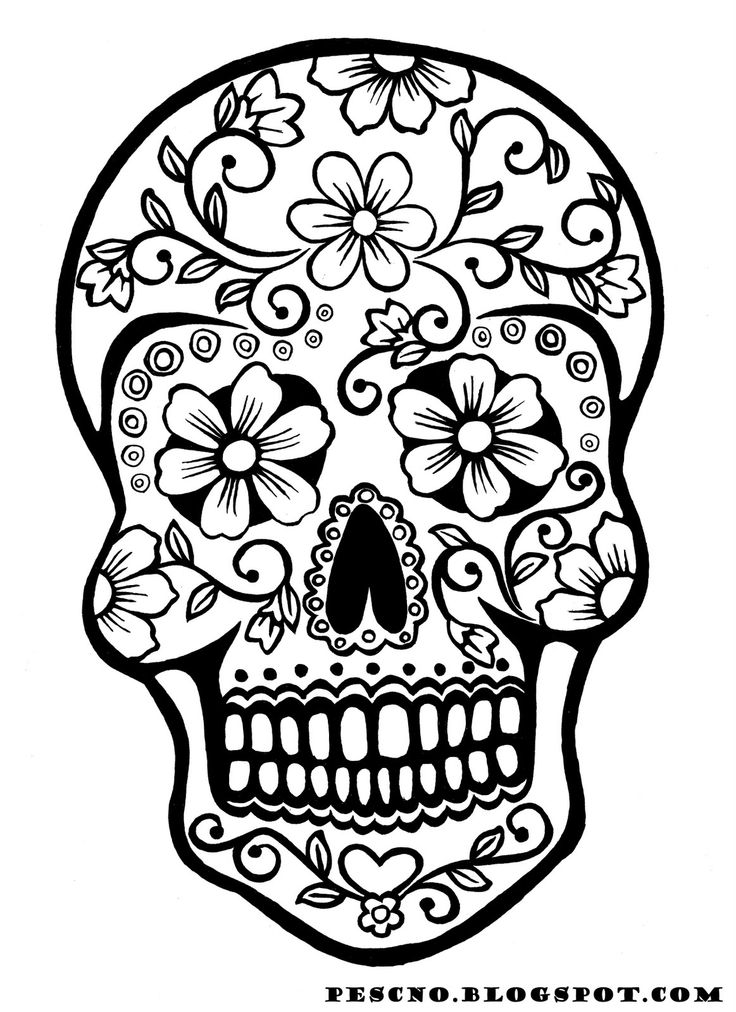 Sugar Skull Coloring Page - AZ Coloring Pages