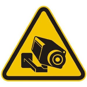 Amazon.com - Surveillance Camera Warning Sign. Vector Illustration ...
