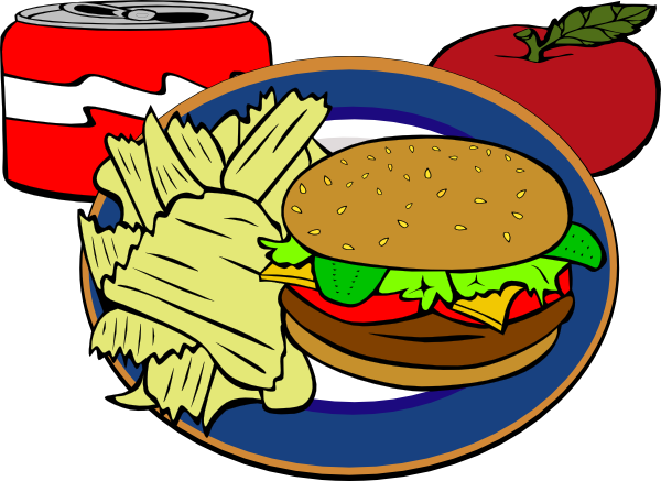 Burger And Chips Clipart