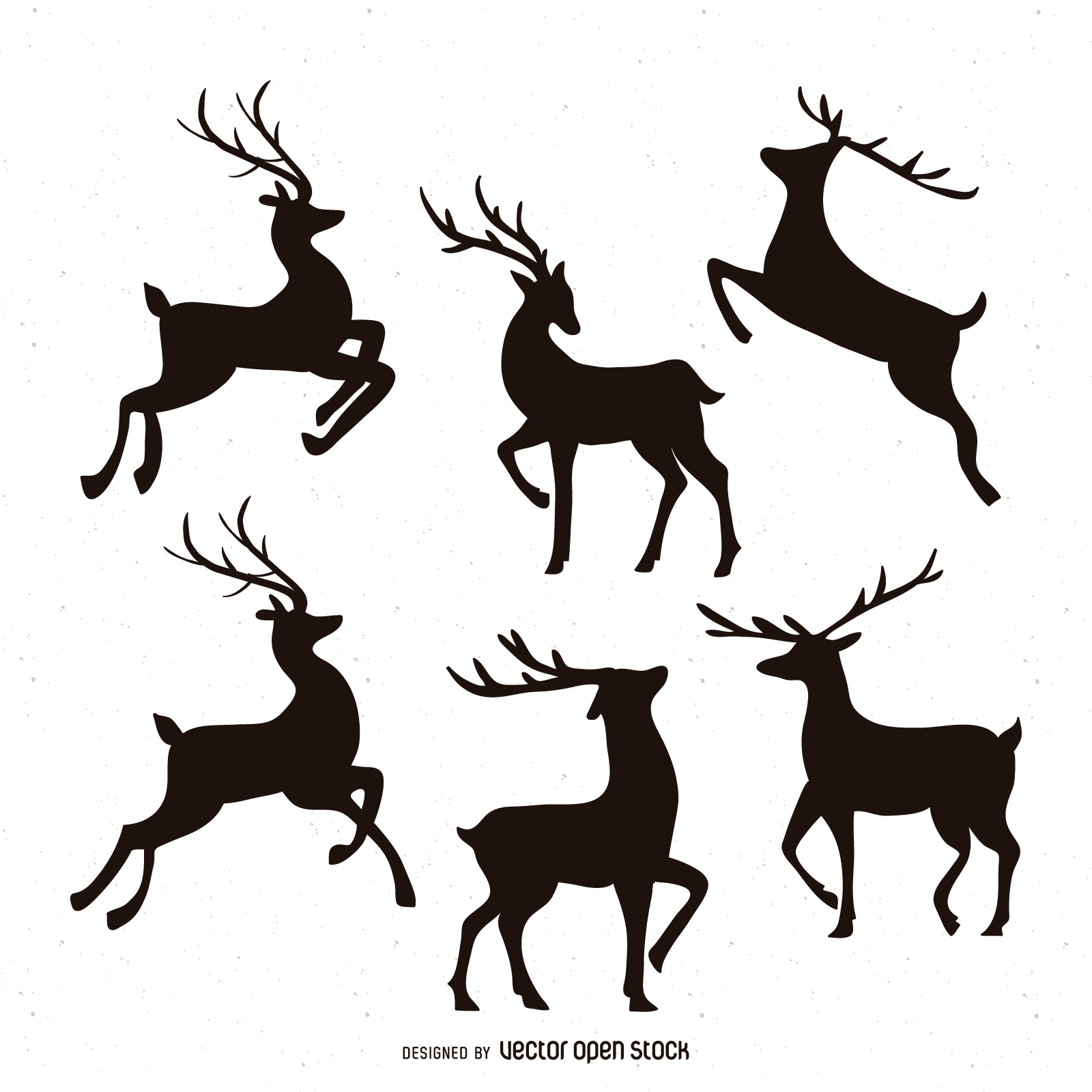 Reindeer silhouette illustration set - Vector download