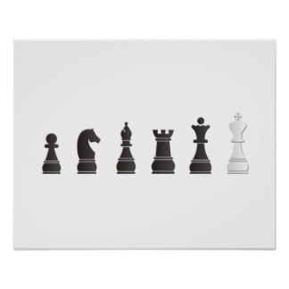 Black Chess Pieces Posters | Zazzle