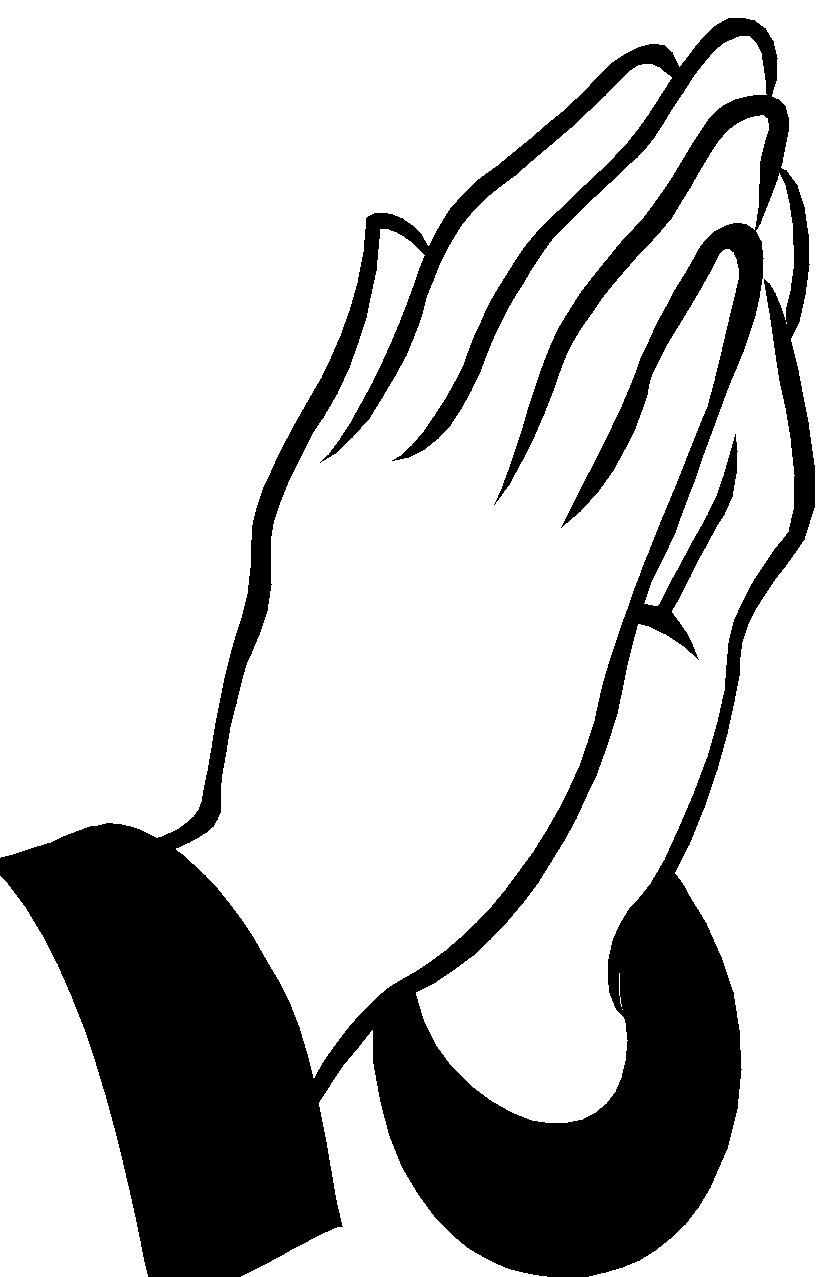 Praying hands black and white clipart