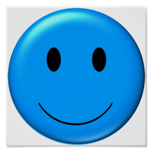 3D Blue Smiley Print from Zazzle.