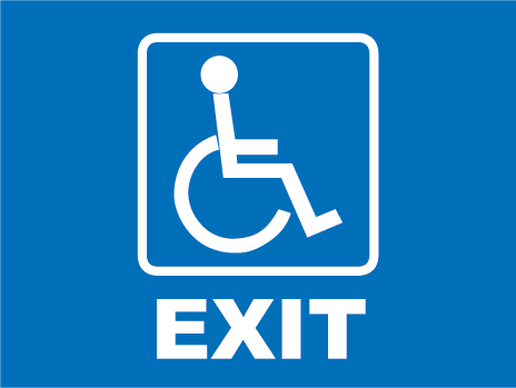 Handicap Exit Label by SafetySign.com - T4328