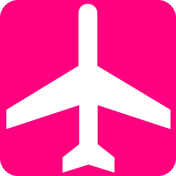 White Aeroplane With Pink Background Clip Art ...