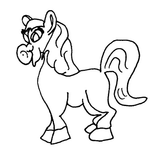 Coloring Pages - Cartoon Horse