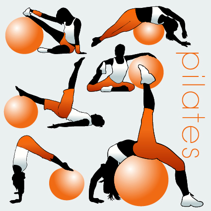 Fitness exercises design elements set 03 - Vector People, Vector ...