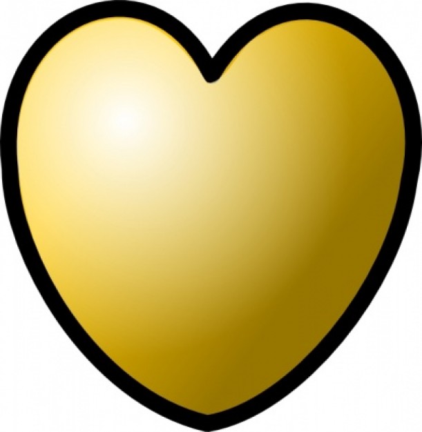 Heart Gold Theme clip art | Download free Vector