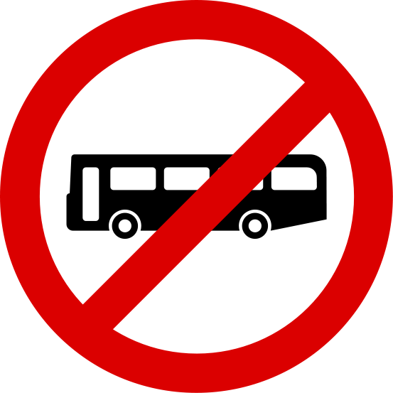 Singapore Road Signs - Restrictive Sign - No buses.svg ...