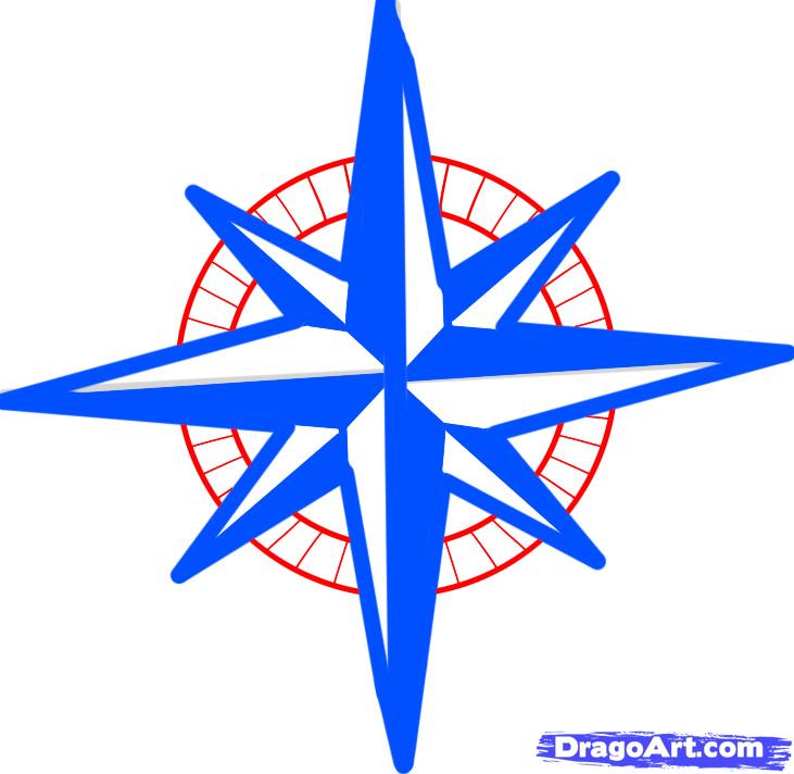 How to Draw a Compass, Compass Rose, Step by Step, Tattoos, Pop ...